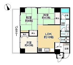 ハイネス天満橋 3LDKの間取り