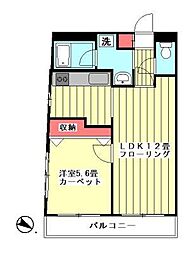 レスペデーザコート 2階1LDKの間取り