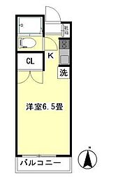 ヴィラ・デ・フォーレ 4階1Kの間取り