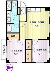 プレジオ落合 4階2LDKの間取り