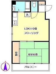 サニーテラス・ワセダ 1Kの間取図画像