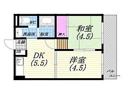 間取図画像 2DK