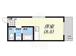 ボンジョルノ戸田 ワンルームの間取図画像