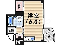 ダンディライオン西宮2 1Kの間取図画像