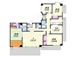 フォーシーズンズ芦屋 4LDKの間取図画像