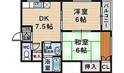 河内メゾン 2DKの間取図画像