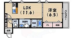 Serdina西宮 1LDKの間取図画像