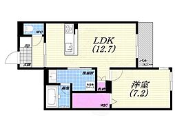 WING TOWA MAISON 1LDKの間取図画像