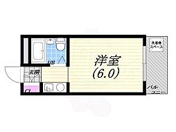 アニバーサリー40th ワンルームの間取図画像