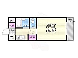 キングガーデン 1Kの間取図画像