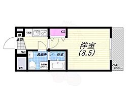 セレニテ甲子園 1Kの間取図画像