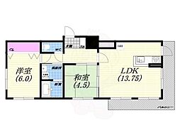 ソレイユ 2LDKの間取図画像