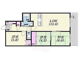 サンテ東甲子園 3LDKの間取図画像