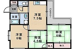 暁マンション 3DKの間取図画像