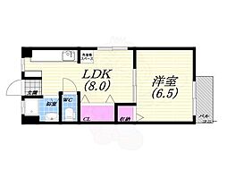 貴和芦屋ハウス 1LDKの間取図画像