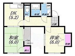 エトワール・アノン 2DKの間取図画像