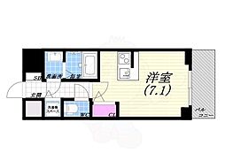 URBANGREEN甲子園 1Kの間取図画像