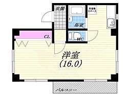 カワベハイツ 1Kの間取図画像