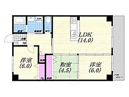 レジェンダリー小松 3LDKの間取図画像