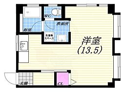 苦楽園マンション ワンルームの間取図画像