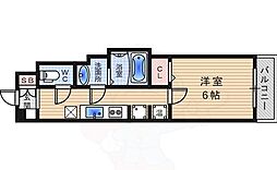 ALBA西宮 1Kの間取図画像