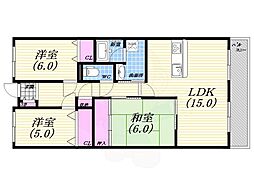 サンテ東甲子園 3LDKの間取図画像
