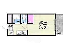 サウザンド15 ワンルームの間取図画像