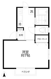 クレアール三鷹 1階1Kの間取り