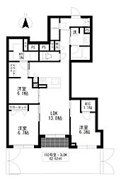 ADMIRAL Mitaka 1階3LDKの間取り