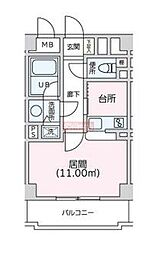 三番町天竹ビル 4階ワンルームの間取り