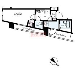 アーバイル文京本駒込 7階1Kの間取り