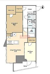 東京メトロ千代田線 千駄木駅 徒歩8分の賃貸マンション 5階1SLDKの間取り