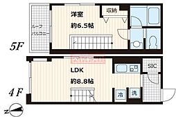 Fullea本郷 4階1LDKの間取り