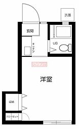 サニーハイツ 2階1Kの間取り