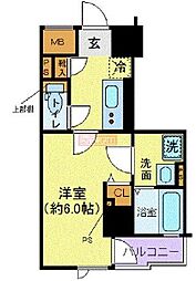 ハーモニーレジデンス御茶ノ水 7階1Kの間取り