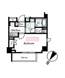スカイコート文京新大塚 6階1Kの間取り