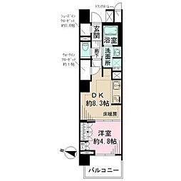 ザ・パークハウス文京白山 3階1LDKの間取り
