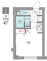 ＬＥＧＡＬＡＮＤ茗荷谷 2階ワンルームの間取り