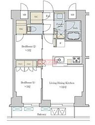 Ｂｒｉｌｌｉａ　ｉｓｔ　文京六義園 3階2LDKの間取り