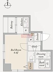 KDXレジデンス秋葉原II 4階1Kの間取り