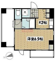 ル・モン小石川 5階1Kの間取り