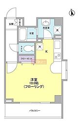 リバーレ秋葉原 13階ワンルームの間取り