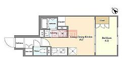 ウェルスクエア駒込 2階1LDKの間取り