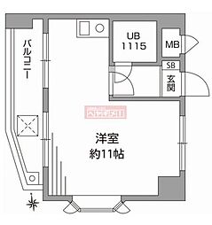 コア伝通院アネックス ワンルームの間取図画像