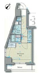 グランドトゥルース弥生 1Kの間取図画像