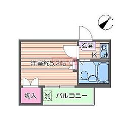 ベルク白山 1Kの間取図画像