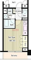 シティカレント大手町 ワンルームの間取図画像