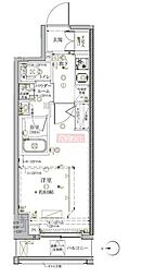 クレイシア秋葉原ラグゼスウィート 1Kの間取図画像