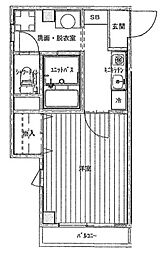 Brick11 1Kの間取図画像