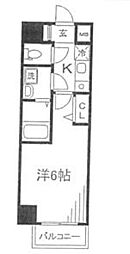 シエル白山B館 1Kの間取図画像